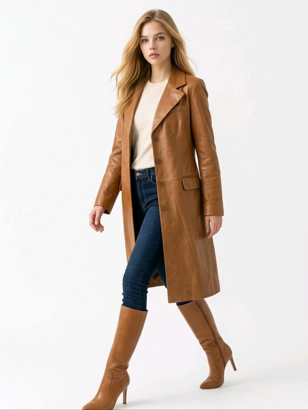 DFO Leather Coat - Women's